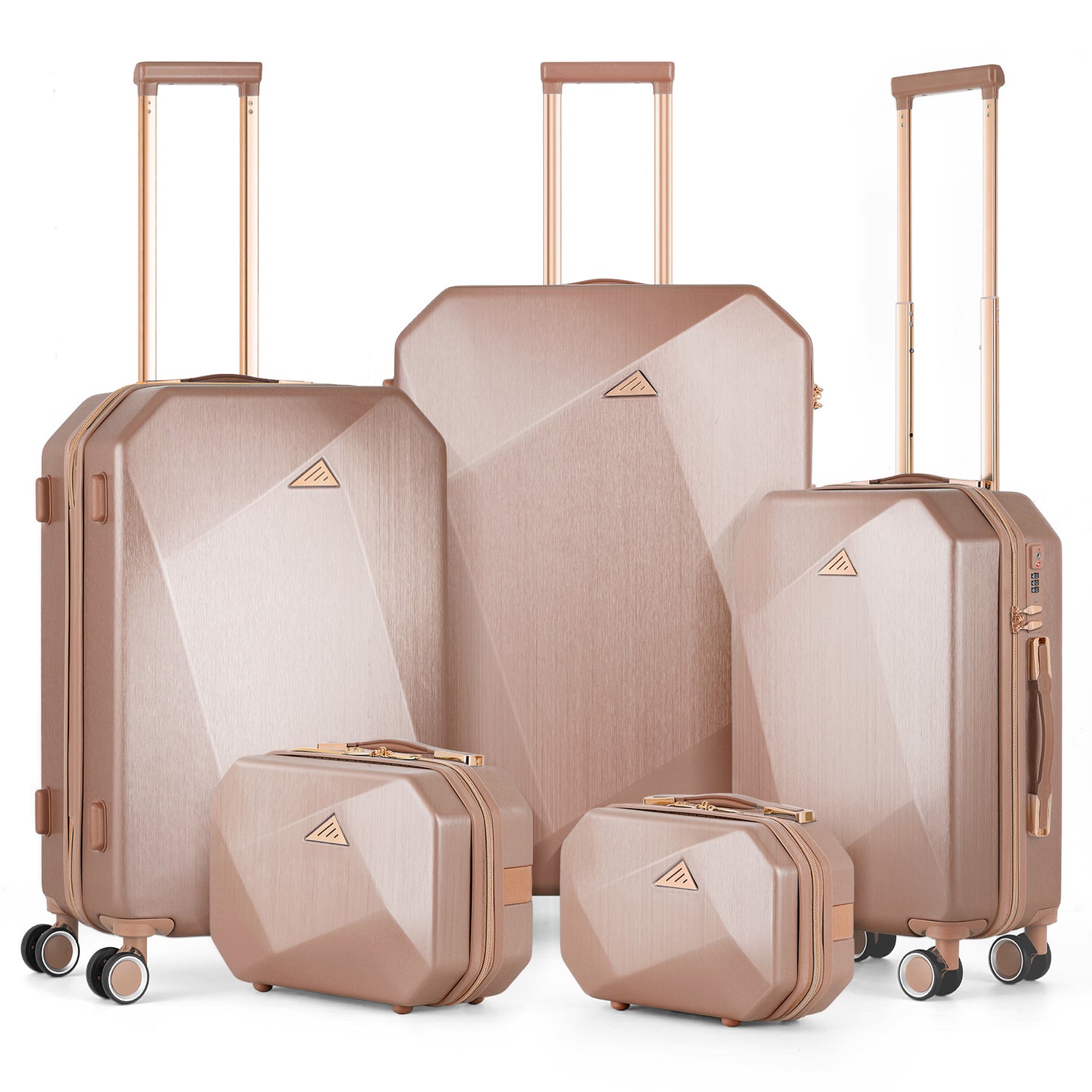 5 Piece Set - Suitcase with Vanity Cases