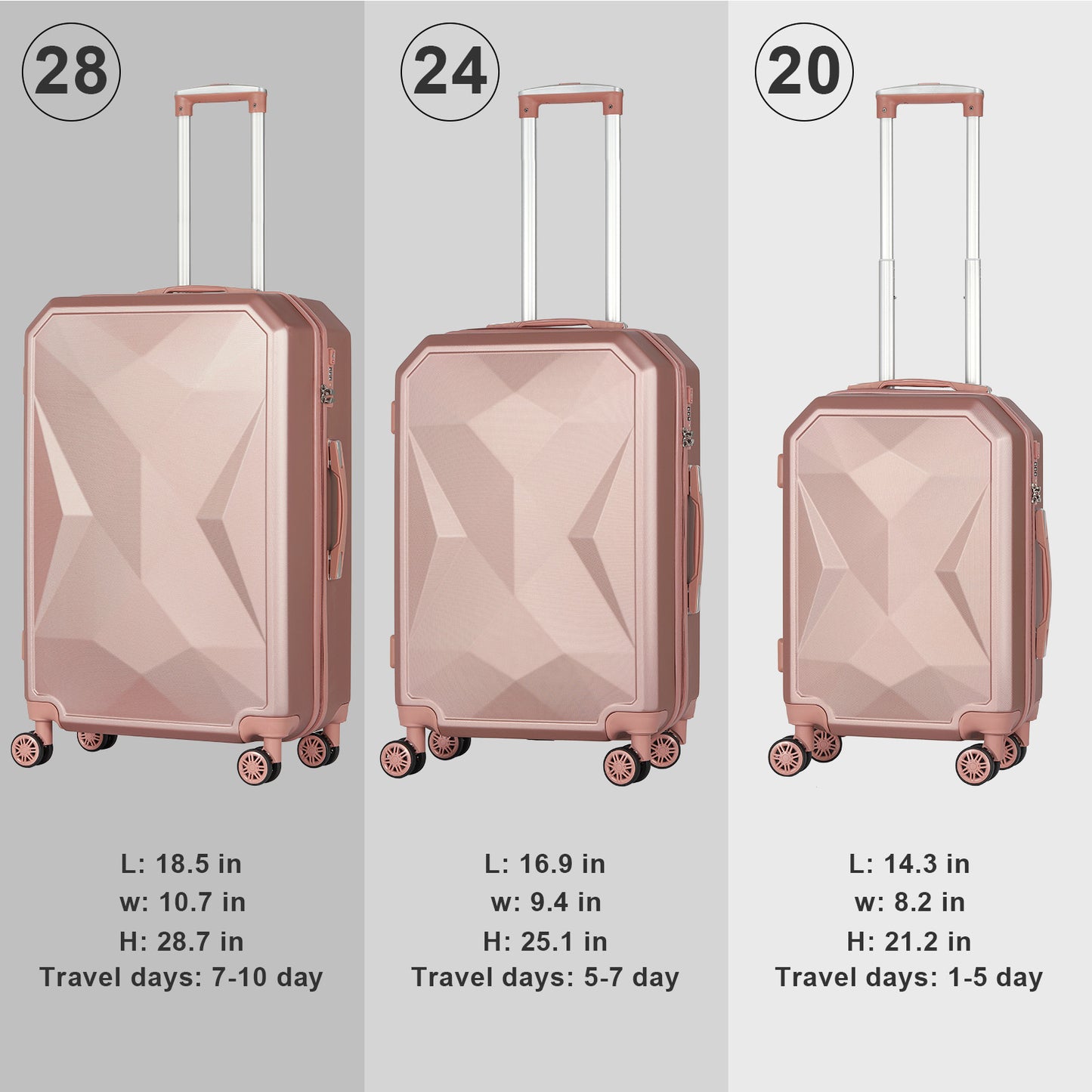 Prism Luggage Set - TSA Lock